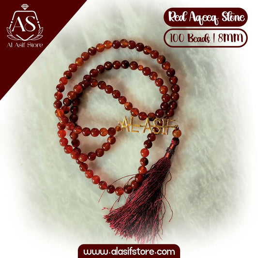 Red Aqeeq Stone by Al-Asif Store